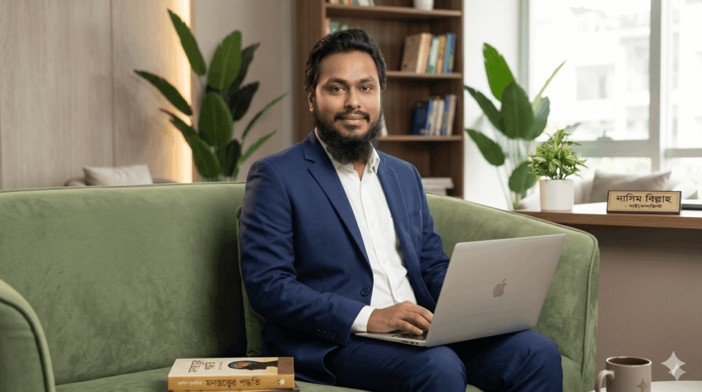 Nasim Billah, Clinical Psychologist and expert Bengali speaking psychologist in Berlin, providing online counseling for OCD, anxiety, panic, and sexual wellness.